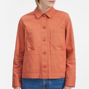 Everlane Sz XS The Chore Orange Cotton Casual Light Button Front Jacket